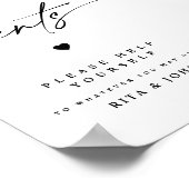 Poster Calligraphie moderne Gents Salle de bain Mariage S (Coin)