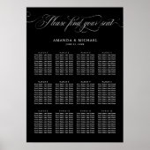 Poster Calligraphie moderne intemporelle noir Seing Chart (Devant)