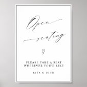 Poster Calligraphie moderne Mariage à siège ouvert (Devant)