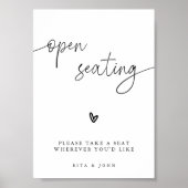 Poster Calligraphie moderne Mariage à siège ouvert (Devant)