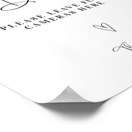 Poster Calligraphie Moderne Mariage Disposable Caméra Sig (Coin)