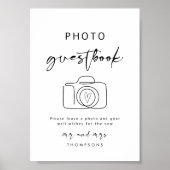 Poster Calligraphie Moderne Mariage photo Signe du livre  (Devant)