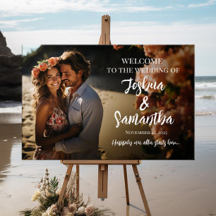 Poster Calligraphie moderne photo mariage accueil