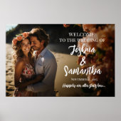 Poster Calligraphie moderne photo mariage accueil (Devant)