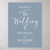 Poster Calligraphie Moderne Simple Mariage Bienvenue (Devant)