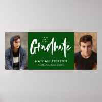 Calligraphie moderne Vert Deux photo Graduation