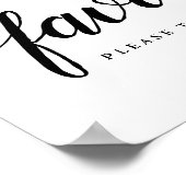 Poster Calligraphie noir & blanc Symbole de mariage préfé (Coin)