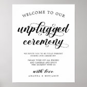 Poster Calligraphie noir et blanc simple Mariage débranch (Devant)