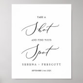 Poster Calligraphie Noire Délicate Prendre Un Shot Recher (Devant)