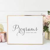 Poster Calligraphie noire Programmes de mariage