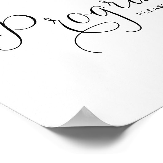 Poster Calligraphie noire Programmes de mariage (Coin)