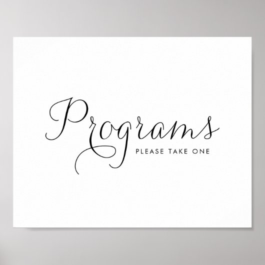 Poster Calligraphie noire Programmes de mariage (Devant)