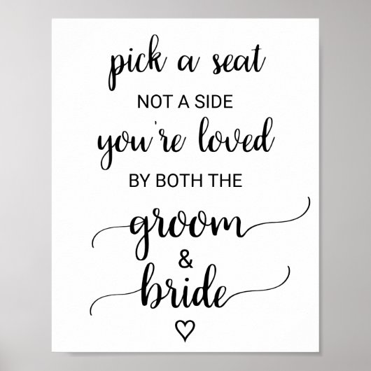 Poster Calligraphie Noire Simple Choisir Un Panneau De Si (Devant)