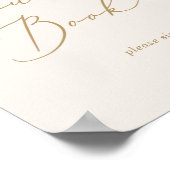 Poster Calligraphie Or Délicate | Cream Guest Book (Coin)