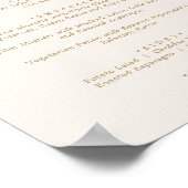 Poster Calligraphie Or Délicate | Menu Mariage crème (Coin)