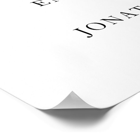 Poster Calligraphie or jaune blanc Mariage simple (Coin)