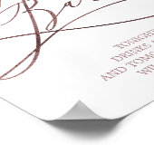 Poster Calligraphie or Rose romantique Open Bar Sign (Coin)