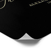 Poster Calligraphie Ornementale Noir Mariage Mémorial (Coin)