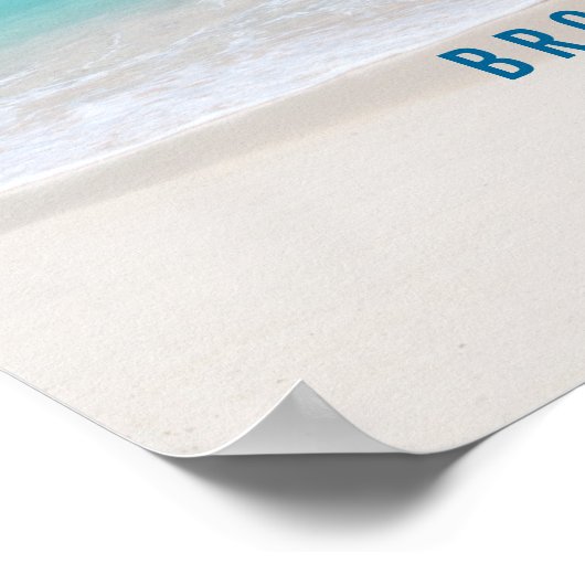 Poster Calligraphie Plage Mariage Réception Signal 18x24 (Coin)