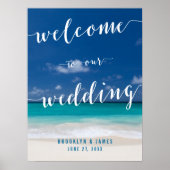 Poster Calligraphie Plage Mariage Réception Signal 18x24 (Devant)