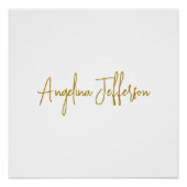 Poster Calligraphie Professionnel Élégant Couleur Or (Devant)