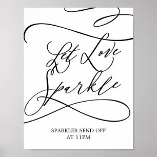 Poster Calligraphie romantique Laisser l'amour Sparkle Si
