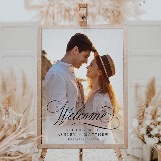 Poster Calligraphie romantique Mariage de bienvenue