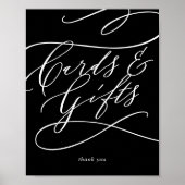 Poster Calligraphie romantique Noir foncé Cartes et Cadea (Devant)