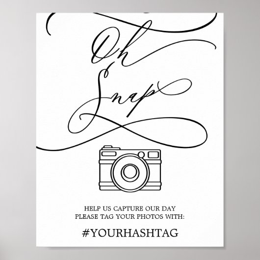 Poster Calligraphie romantique Oh Snap Sign (Devant)