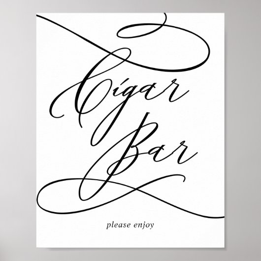 Poster Calligraphie romantique | Panneau Flourissant à la (Devant)