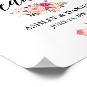 Poster Calligraphie Rose Blush Floral Mariage Bienvenue (Coin)