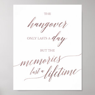 Poster Calligraphie Rose Gold Élégante Hangover & Souveni