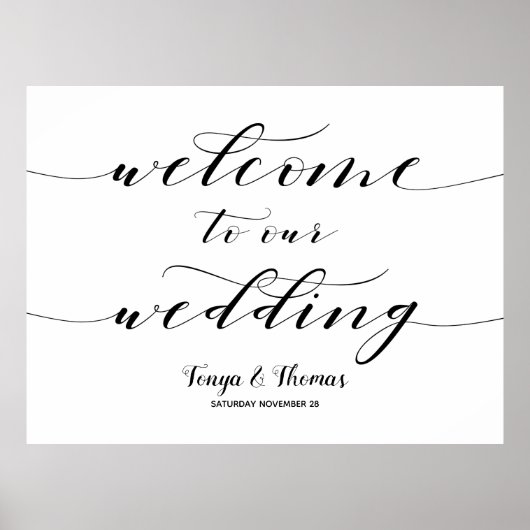 Poster Calligraphie rustique Bienvenue à notre grand sign (Devant)