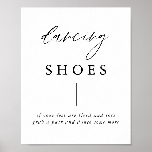 Poster Calligraphie rustique Élégante Mariage Chaussures  (Devant)