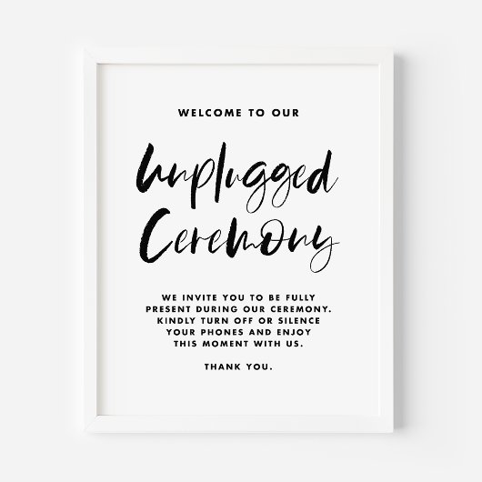 Poster Calligraphie rustique noire Cérémonie débranchée