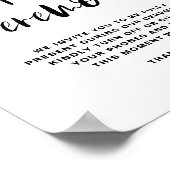 Poster Calligraphie rustique noire Cérémonie débranchée (Coin)