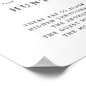 Poster Calligraphie rustique Ring Chasse Fête des mariées (Coin)