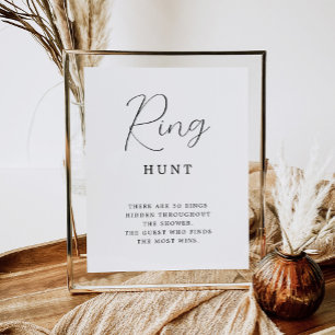 Poster Calligraphie rustique Ring Chasse Fête des mariées
