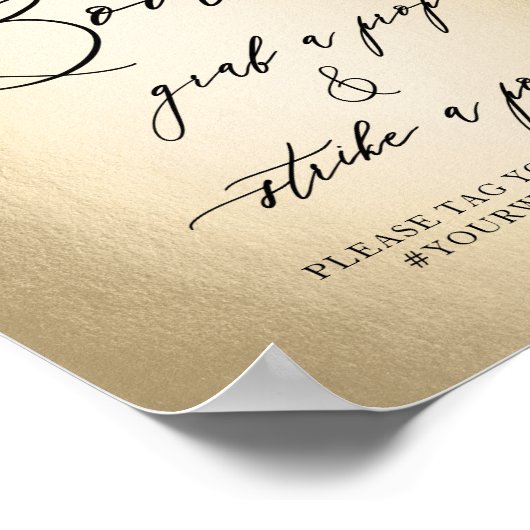 Poster Calligraphie Script Gold Photo Booth Mariage (Coin)