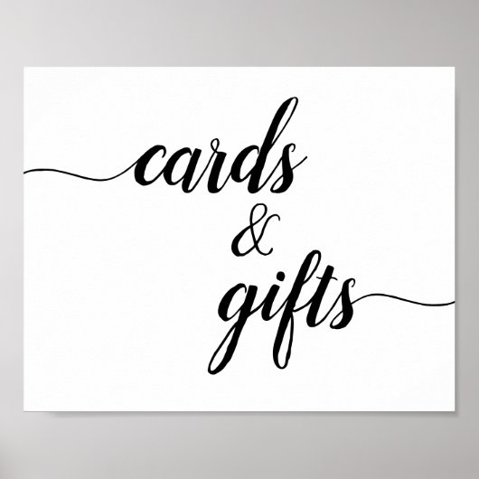 Poster Calligraphie Script Mariage Cartes & Cadeaux Signa (Devant)