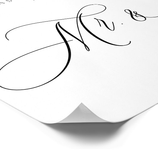 Poster Calligraphie Simple M. Mme Signature (Coin)