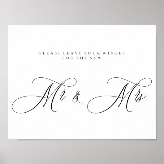 Poster Calligraphie Simple M. Mme Signature (Devant)