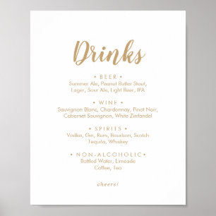 Poster Calligraphie simple   Panneau Menu des boissons Ma