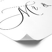 Poster Calligraphie Simple Signature Mr Mme (Coin)