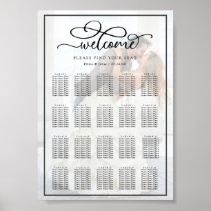 Poster Calligraphie superposition Mariage photo carte de