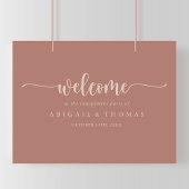 Poster Calligraphie Terracotta Accueil de la partie d'eng