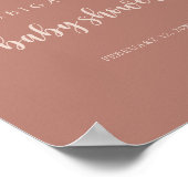 Poster Calligraphie Terracotta Baby shower Bienvenue (Coin)