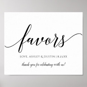 Poster Calligraphie typographique cadeaux de mariage panc
