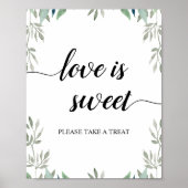 Poster Calligraphie verte Mariage L'amour est doux signe (Devant)