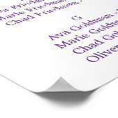 Poster Calligraphie violette Organigramme alphabétique (Coin)